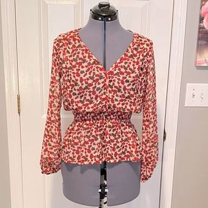 dmbm red floral blouse S 216